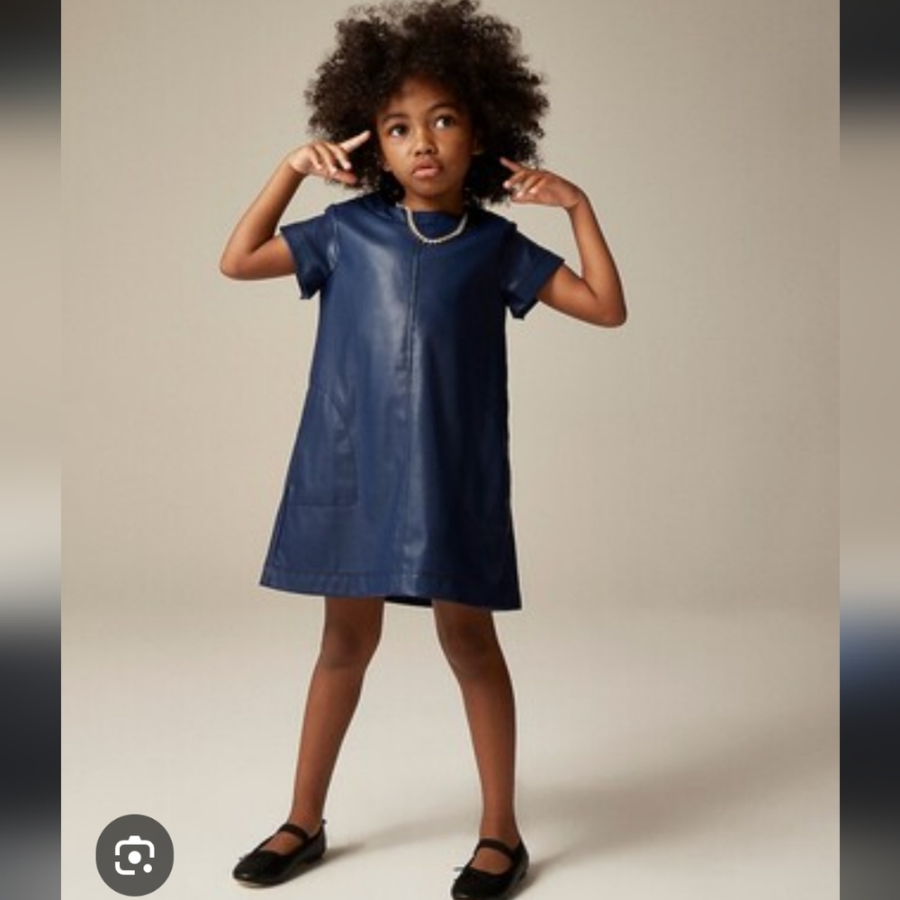 Crewcuts shift dress in faux leather